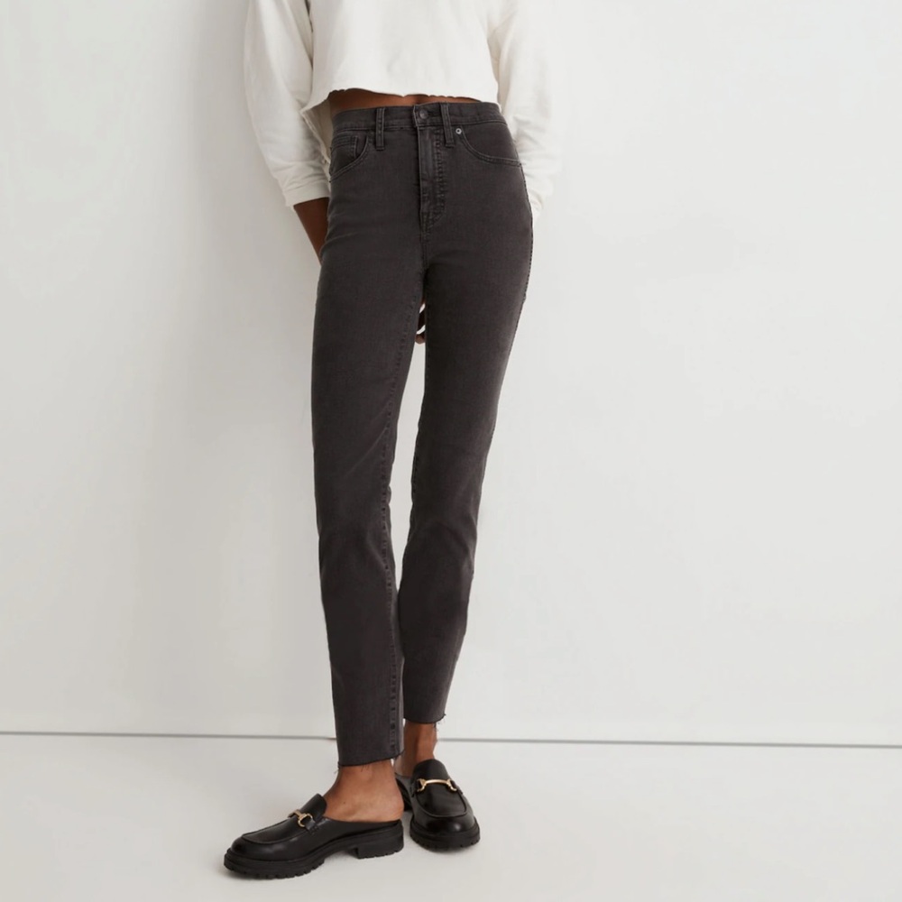 Madewell new stovepipe jeans raw hem banberry wash size 26
